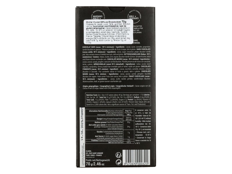 Michel Cluizel Noir Infini Csokoládé 99% 70g
