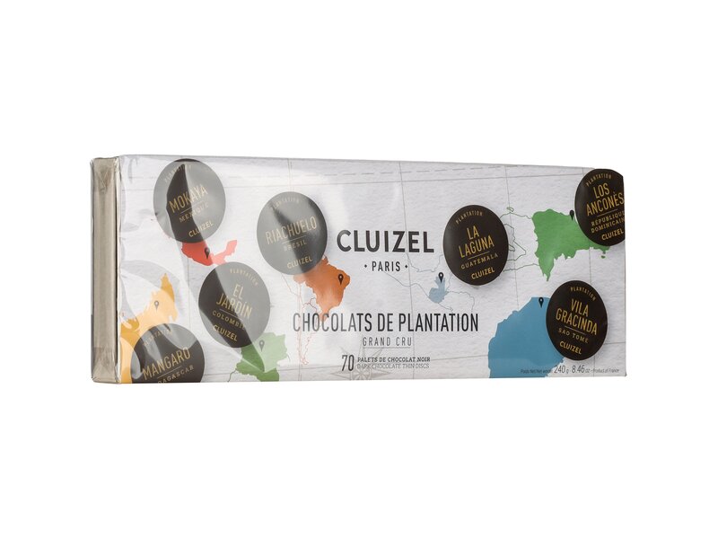 Michel Cluizel csokoládétallér-válogatás a leghíresebb ültetvényekről 70db 240g