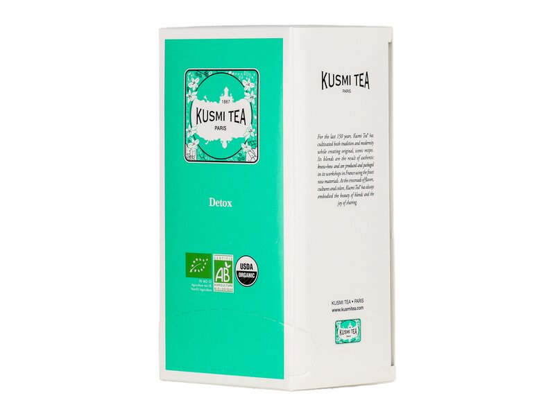 Kusmi Detox Citrom ízesítésű bio zöld-, mate- és herbál tea keverék 25 filter 50g