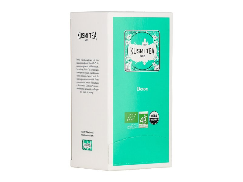 Kusmi Detox Citrom ízesítésű bio zöld-, mate- és herbál tea keverék 25 filter 50g