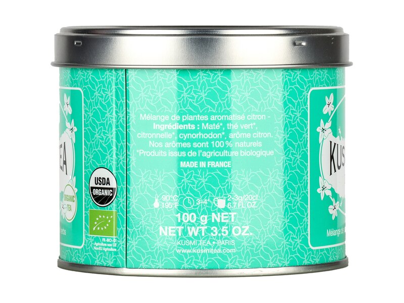 Kusmi Bio Detox Tea szálas maté- és zöldtea citromfű ízesítéssel 100g