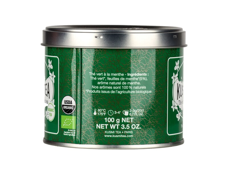 Organic Spearmint green tea -  Metal tin 100gr