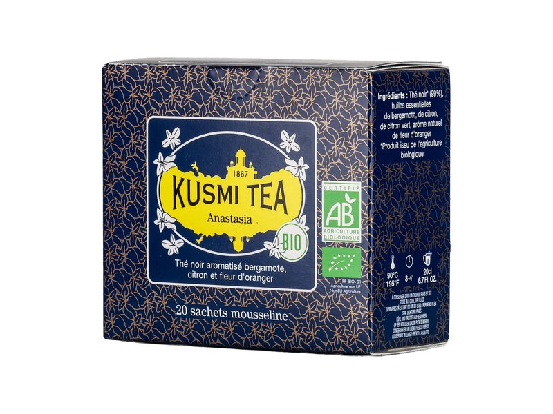 Kusmi Organic Anastasia - Box of 20 Muslin Tea Bags 40g