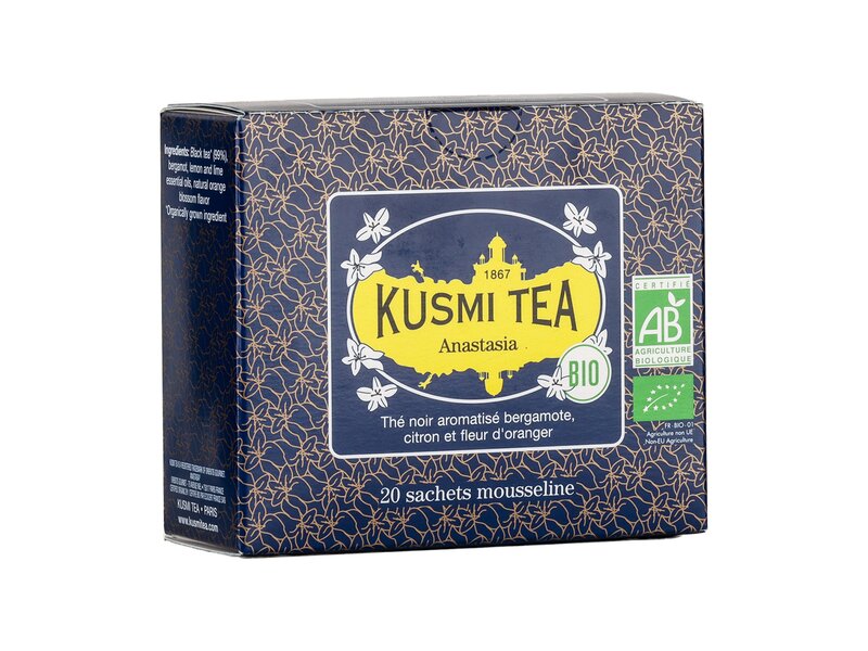 Kusmi Organic Anastasia - Box of 20 Muslin Tea Bags 40g