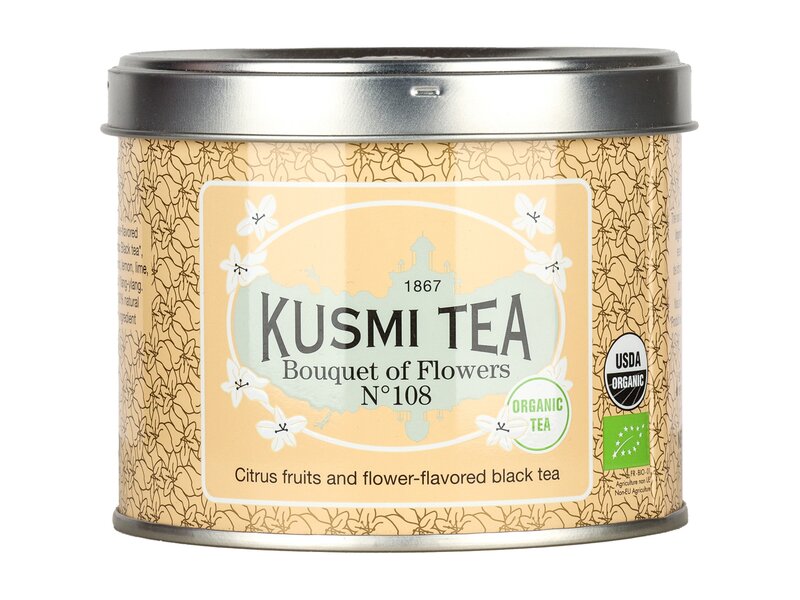 Kusmi Bio Bouquet de Fleurs Citrusos és virágos ízesítésű szálas fekete tea 100g