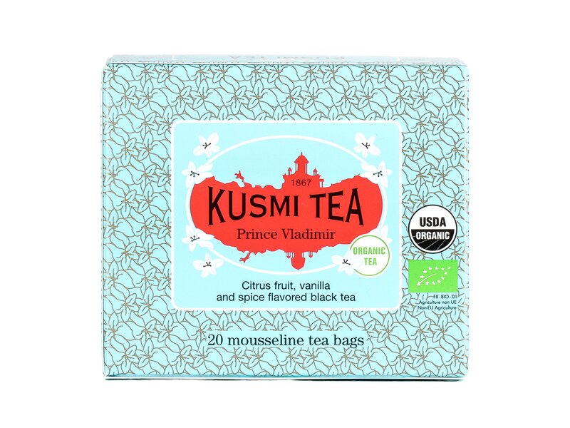 Kusmi Organic Prince Vladimir - Box of 20 Muslin Tea Bags 40g