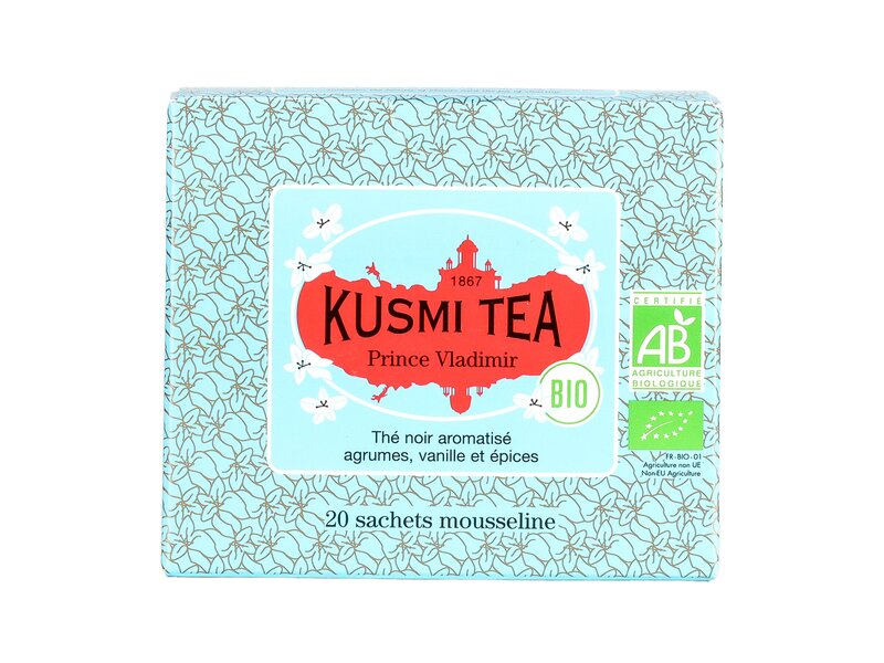 Kusmi Organic Prince Vladimir - Box of 20 Muslin Tea Bags 40g