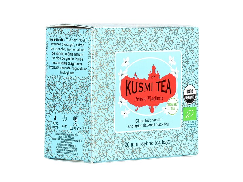 Kusmi Organic Prince Vladimir - Box of 20 Muslin Tea Bags 40g