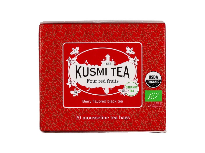 Kusmi Organic Four Red Fruits - 20 Muslin Tea Bags 40g