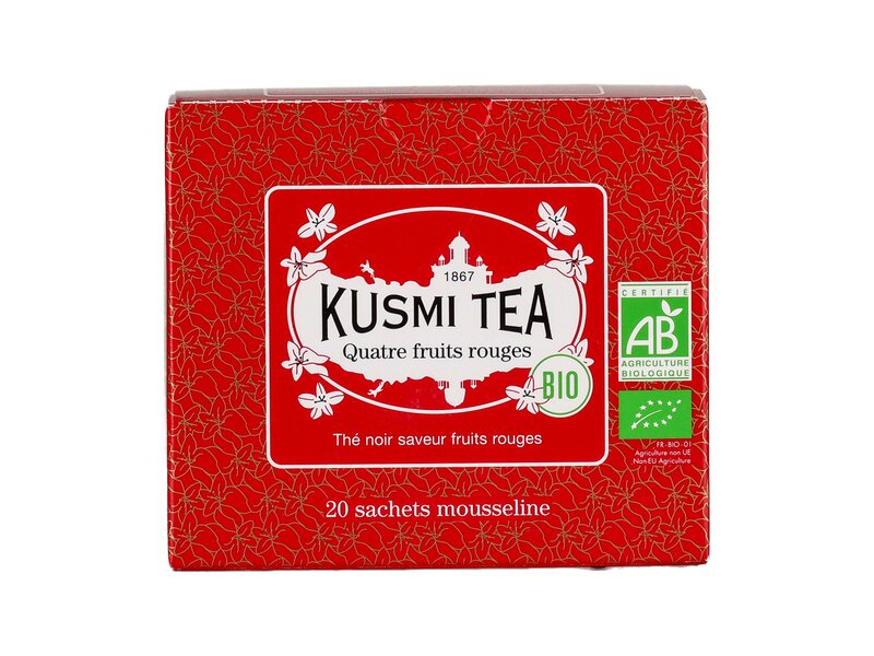 Kusmi Organic Four Red Fruits - 20 Muslin Tea Bags 40g