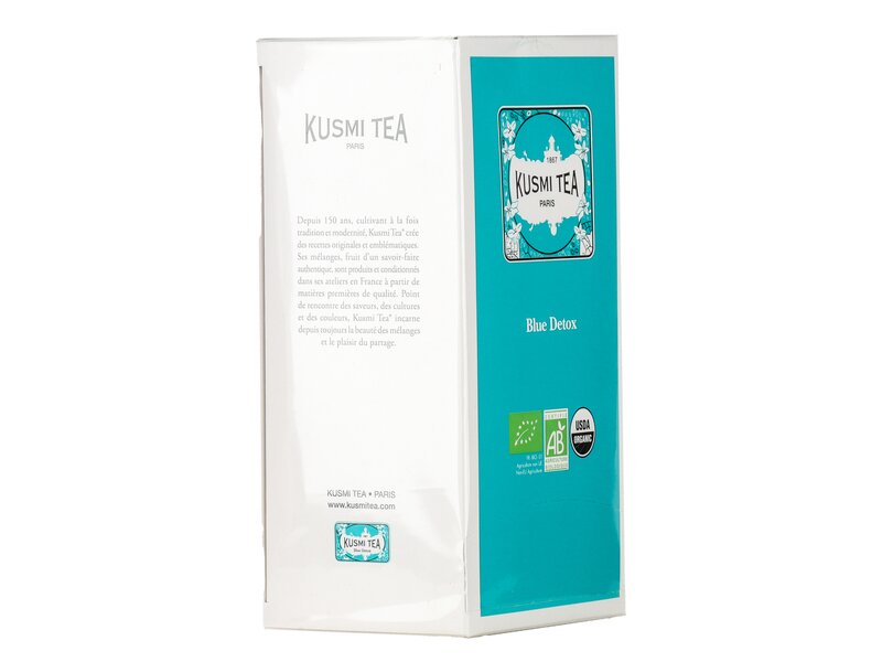 Kusmi Blue Detox - Bio - Zöld és maté teák keveréke ananász ízesítéssel, filteres (20 filter) 40g