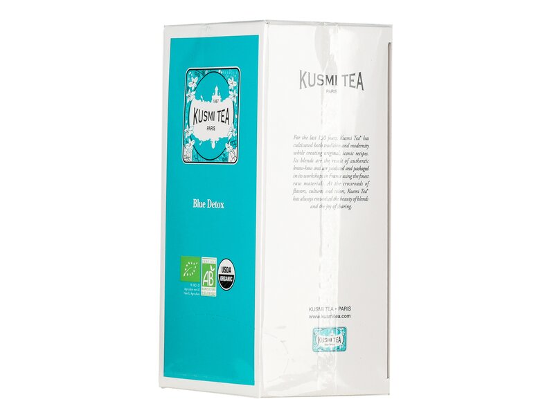 Kusmi Blue Detox - Bio - Zöld és maté teák keveréke ananász ízesítéssel, filteres (20 filter) 40g