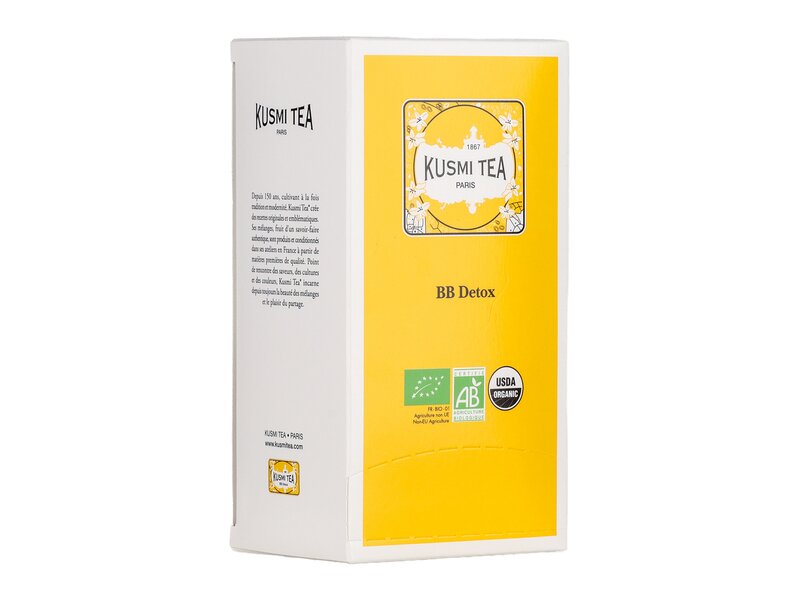 Kusmi BB Detox Grapefruittal ízesített bio zöld-, mate- és herbál tea keverék 25 filter 50g