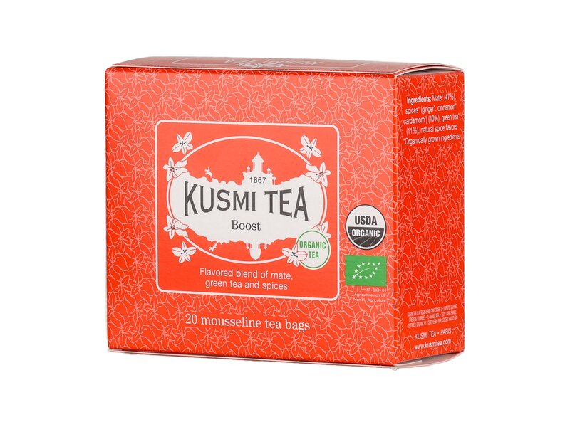 Kusmi Organic Boost - Box of 20 Mousseline Tea Bags - 40g