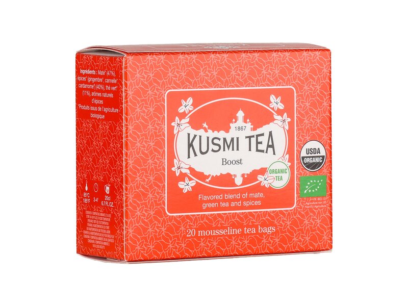 Kusmi Organic Boost - Box of 20 Mousseline Tea Bags - 40g