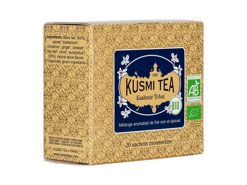 Kusmi Organic Kashmir Tchai - Box of 20 muslin tea bags 40g