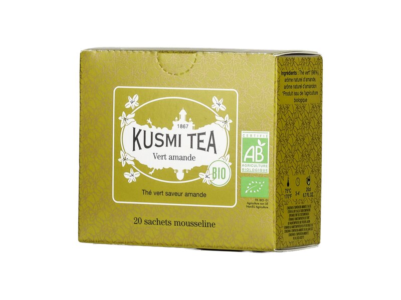 Kusmi tea Mandulával ízesített bio zöld tea 20 filter 40g