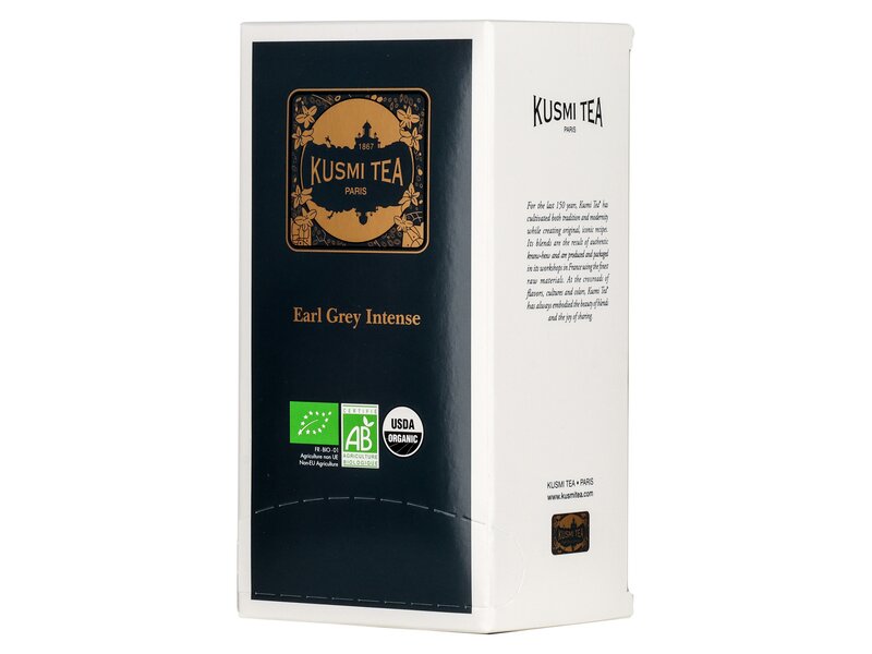 Kusmi Earl Grey Intense citromhéjjal és bergamottal ízesített fekete tea 25 filter 50g