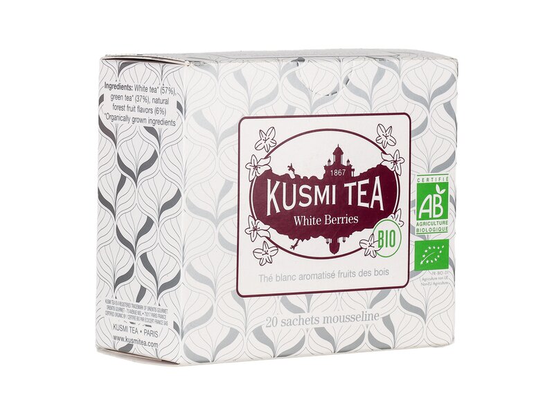 Kusmi Organic White Berries - Box of 20 muslin tea bags 40g