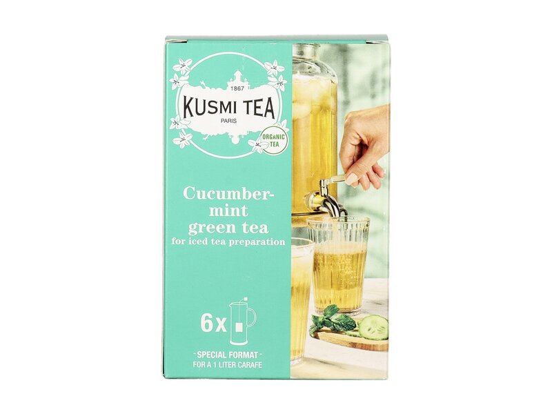 Kusmi Uborka-menta ízesítésű bio zöld tea 6 filter 48g