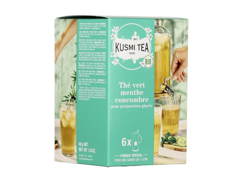 Kusmi Uborka-menta ízesítésű bio zöld tea 6 filter 48g