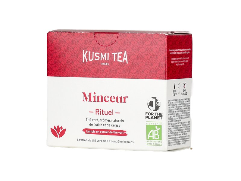 Kusmi Slim Ritual cseresznyével és eperrel ízesített bio zöld tea mateval 18 filter 36g