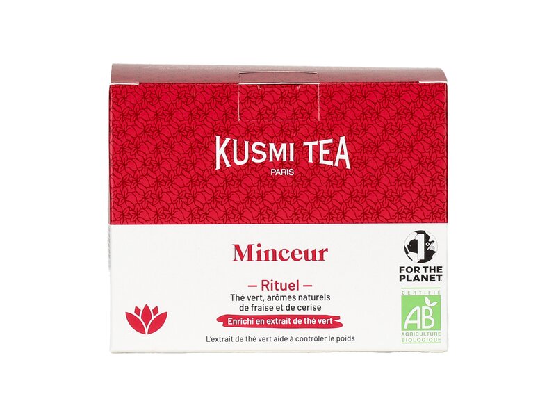 Kusmi Slim Ritual cseresznyével és eperrel ízesített szálas bio zöld tea mateval 100g