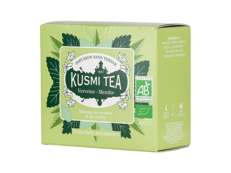 Kusmi Organic Verbena - Box of 20 Muslin Tea Bags 24g