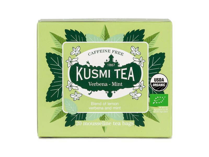 Kusmi Organic Verbena - Box of 20 Muslin Tea Bags 24g