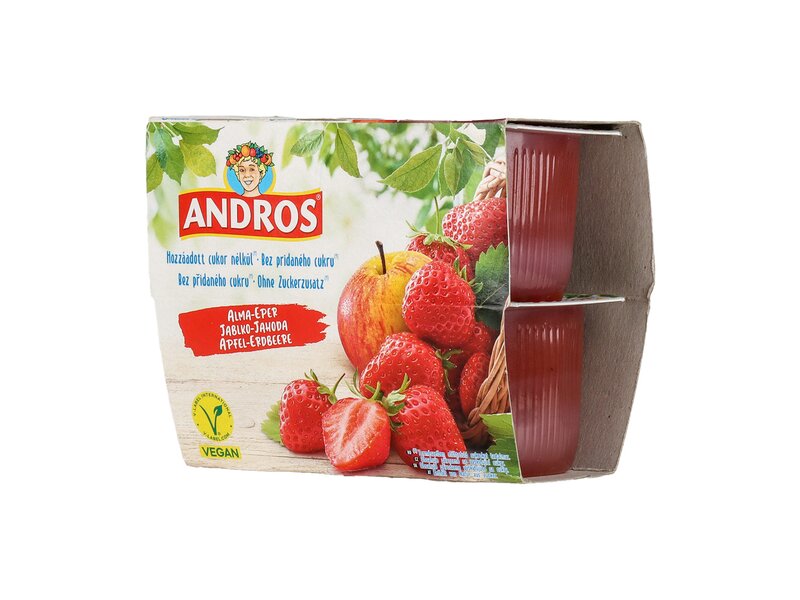 Andros* Apple Strawberry Vegan Fruit Desserts 4x100g