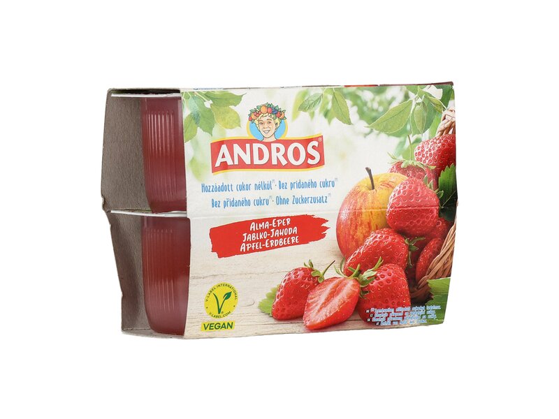 Andros* Apple Strawberry Vegan Fruit Desserts 4x100g