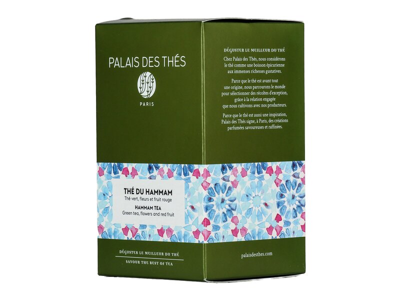 Palais des Thés Hammam Tea Gyümölcsökkel és virágokkal ízesített zöld tea 20 filter 40g