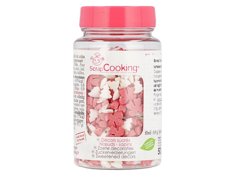 Scrap C. Sweetened decors White Christmas tree + red bow 50g