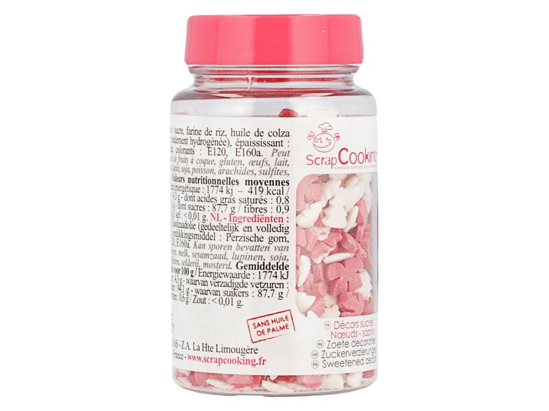 Scrap C. Sweetened decors White Christmas tree + red bow 50g