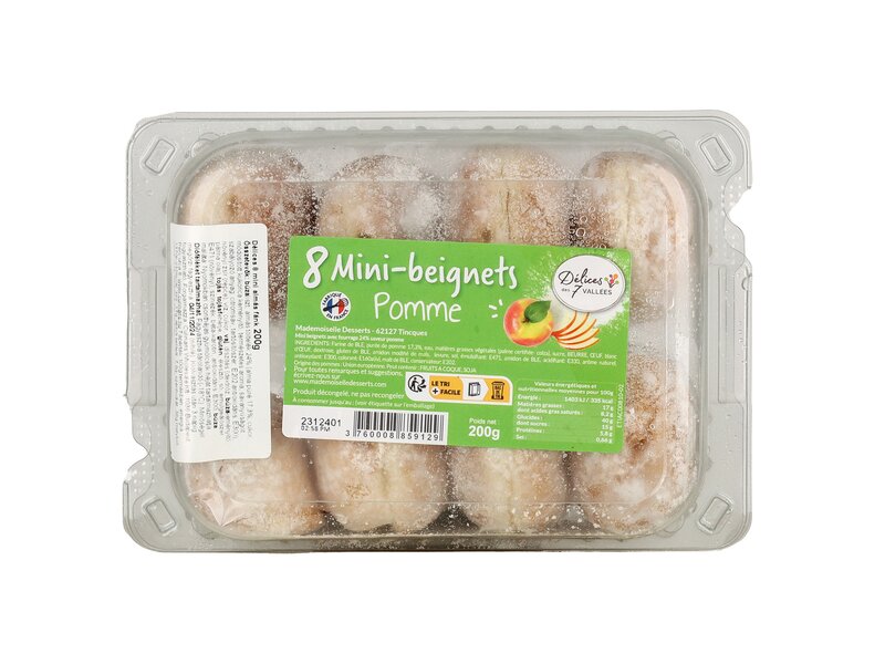 Delices 8 Mini-beignets fourrés aux Pommes 200g