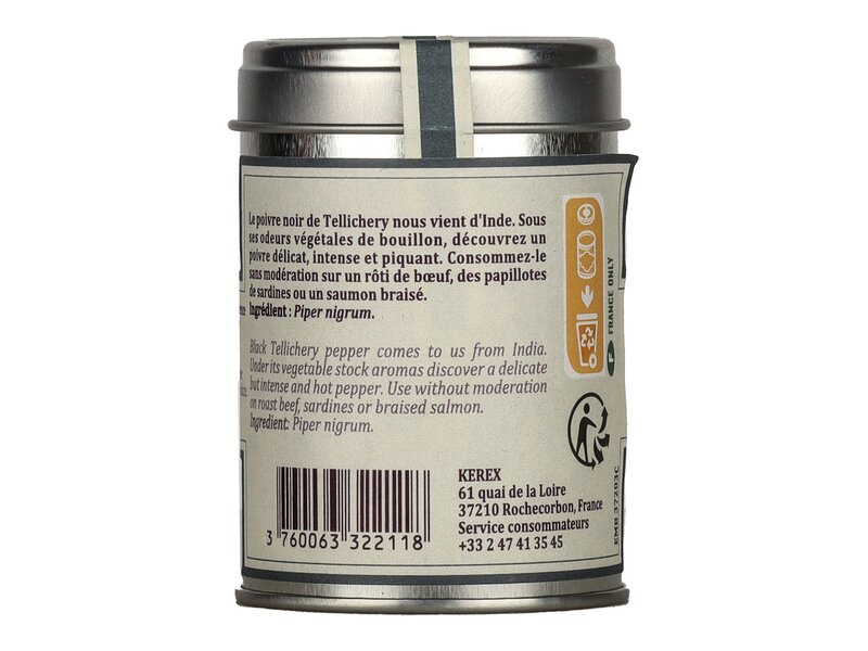 Terre Exotique Tellicherry bors, egész Piper nigrum 80g