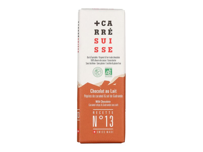 Carré Suisse Lait Caramel Sel de Guérande BIO No13 40g