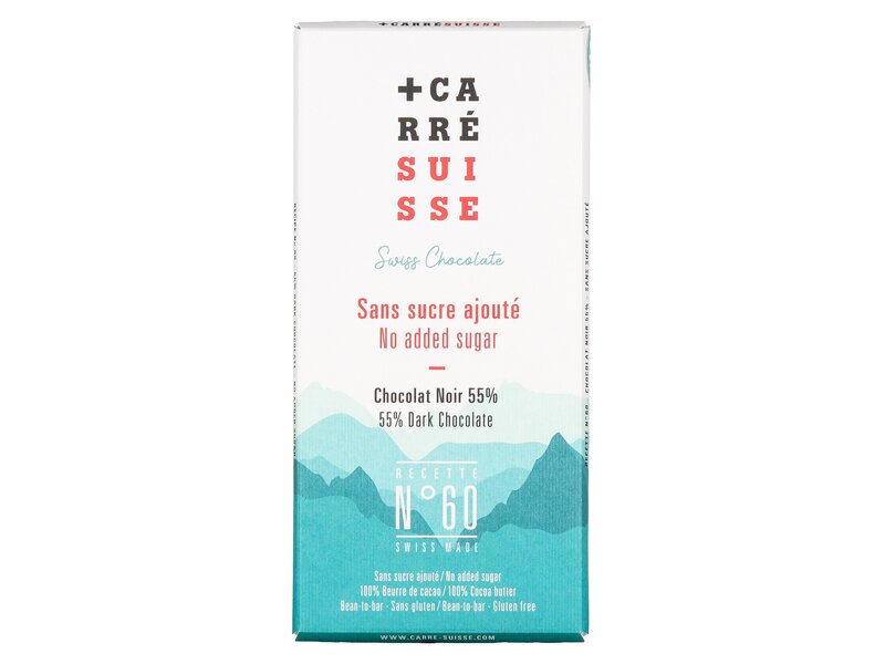 Carré Suisse Chocolat Noir 55% No added sugar No60 90g