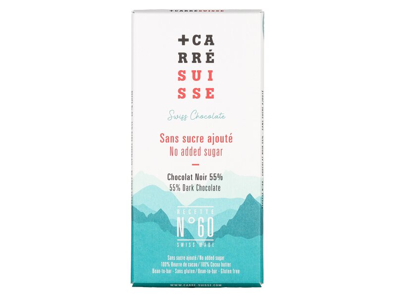Carré Suisse Chocolat Noir 55% No added sugar No60 90g