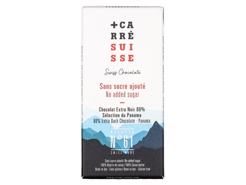 Carré Suisse Extra Noir 80% - Sélection du Panama No added sugar 90g