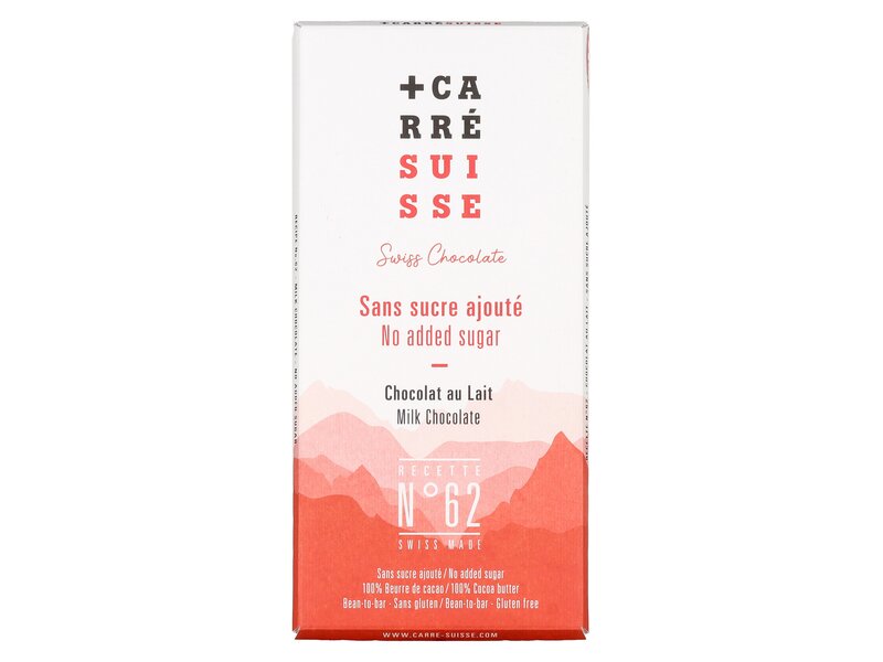 Carré Suisse Chocolat au Lait des Alpes No added sugar No62 90g