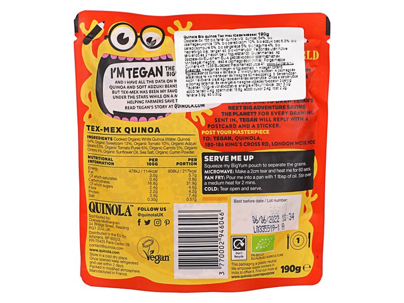 Quinola Organic Kids Tex Mex 190g