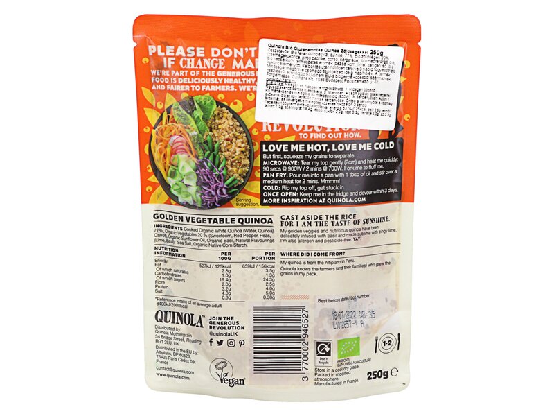 Quinola Organic Express Golden Vegetables 250g