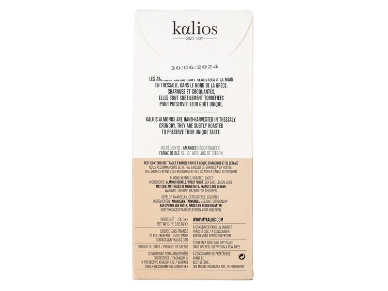 Kalios Roasted Salted Almonds 100g