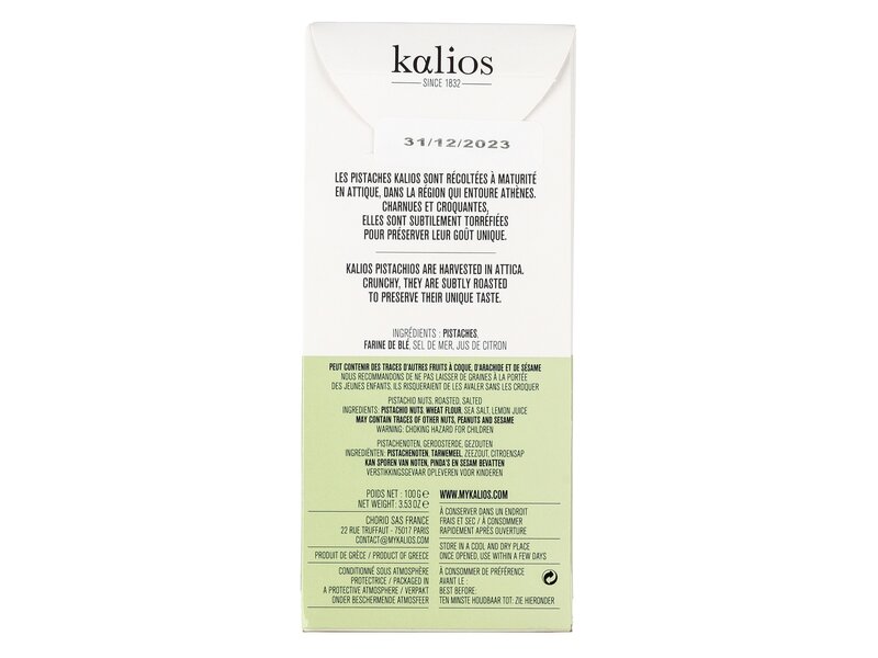 Kalios Roasted Salted Pistachios 100g