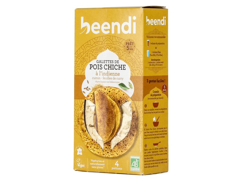 Beendi Lentille Galettes de Pois Chiche á l' Indienne 250g