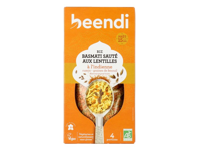 Beendi Lentille Riz Basmati Sauté aux Lentilles á l'Indienne 250g