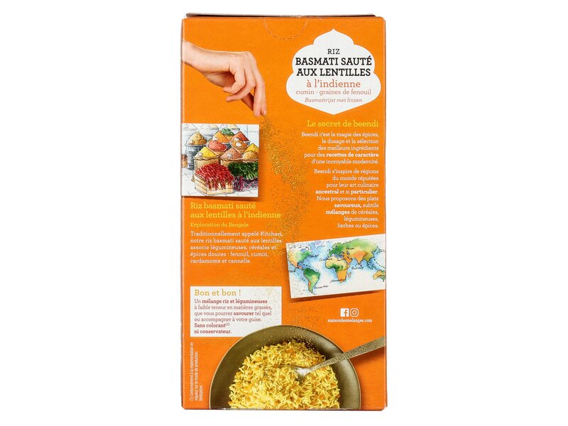 Beendi Lentille Riz Basmati Sauté aux Lentilles á l'Indienne 250g