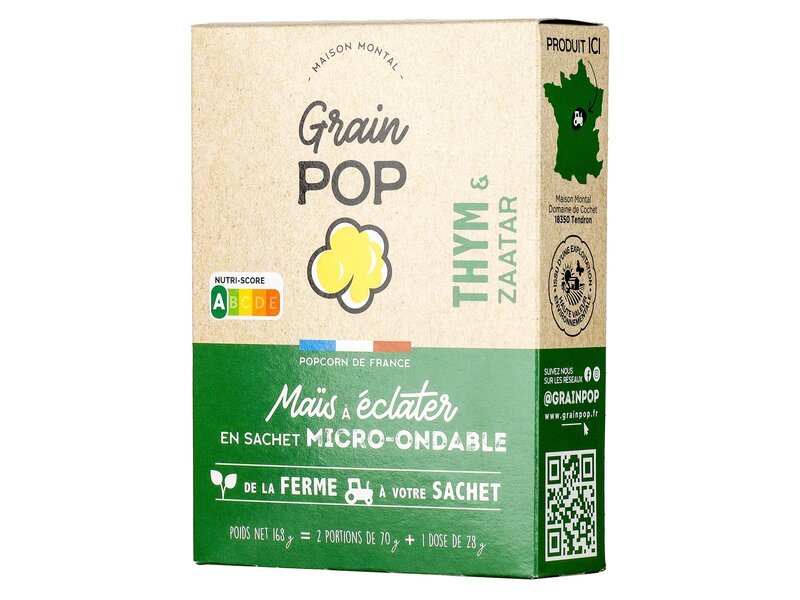 Grain Pop Thym & Zaatar popcorn 168g
