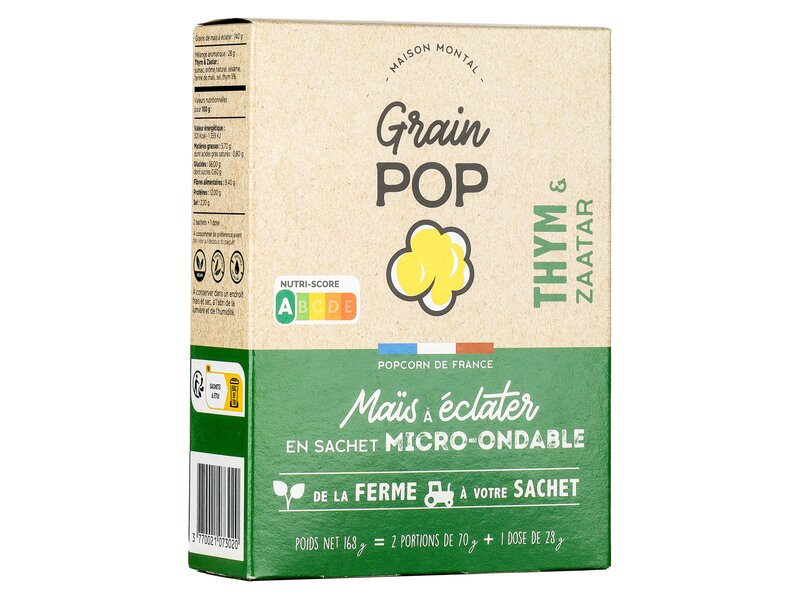 Grain Pop Thym & Zaatar popcorn 168g